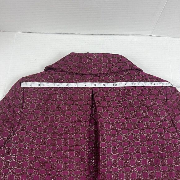 Isaac Mizrahi Purple & Metallic Coat Jacket Jackie Kennedy Vibes Size 10 READ - Picture 14 of 14